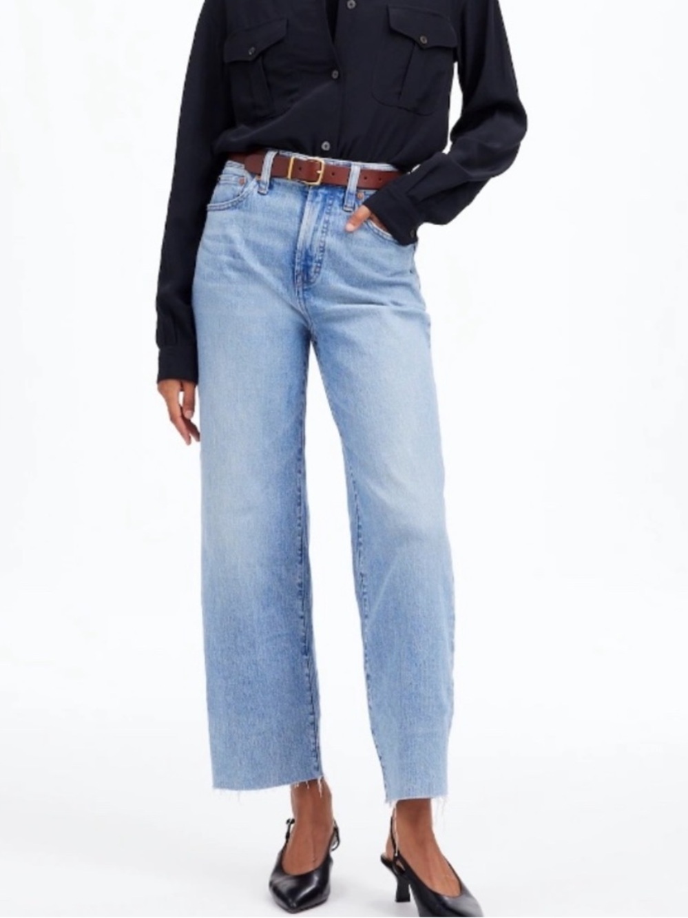 Madewell Light Blue High-Rise Wide-Leg Jeans
